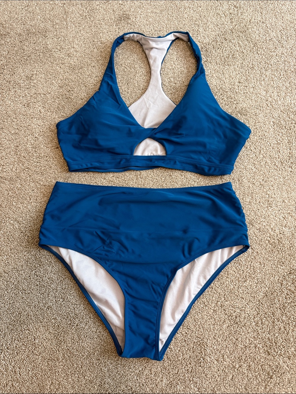 High-Waist Blue Women's Bikini